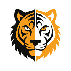 tiger face in split half design