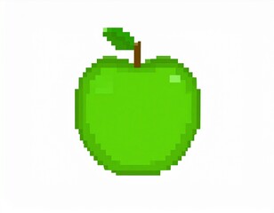 Fototapeta premium GREEN APPLE 8 BIT PIXEL ART