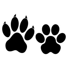 Pet paw editable stroke. footprints Pet paw, paw print dog cat icon, vector illustration