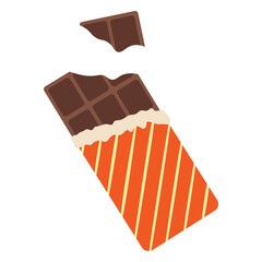 Orange and white striped chocolate bar wrapper design