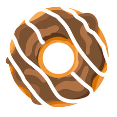Chocolate vanilla doughnut illustration