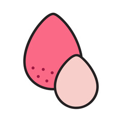 Beauty Egg Sponge icon for Smooth Foundation Application Vector
