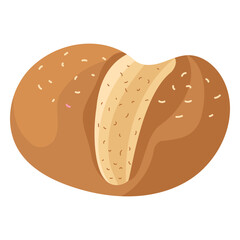 Sesame loaf bread flat