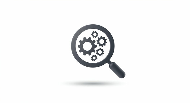 Gears inspected closely with a magnifying glass