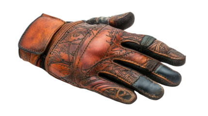 Artisan crafted leather gloves workshop product photography indoor close-up handcrafted quality