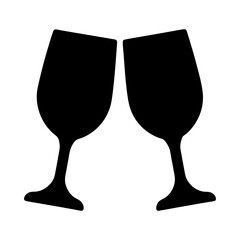 Wine glass silhouette vector, Champagne glass icon symbol vector