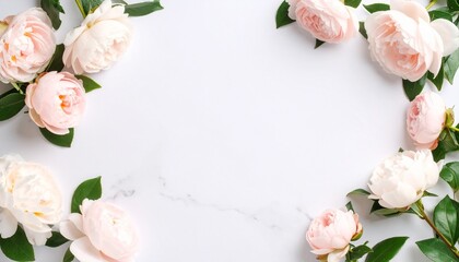春のインテリアに映えるカメリアと大理石のテーブルSoft Spring Light and Camellias on a White Marble Surface