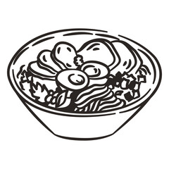 Ramen bowl japanese food stroke