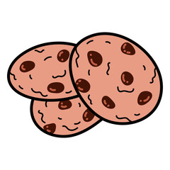 Chocolate chips cookies color stroke