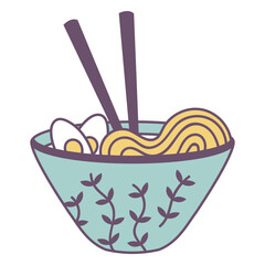 Japanese food ramen and chopsticks