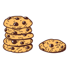 Chocolate cookies color stroke