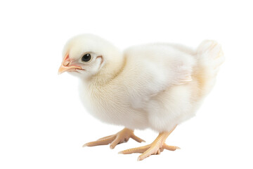 Obraz premium Downy dream A fluffy chick peeks from a black void