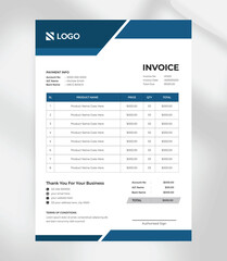 Obraz premium Professional Blue Invoice Template Clean A4 Business Billing Format Printable & Editable Design