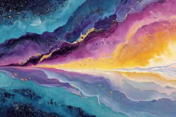 Vibrant Abstract Fantasy Painting with Bold Colors