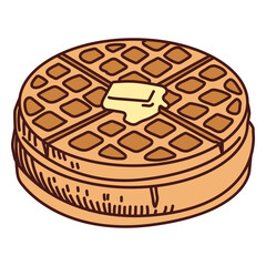 Food illustration waffles