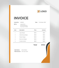 Modern Minimalist Invoice Template for Freelancers and Small Businesses
