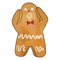 Shocked gingerbread Christmas character