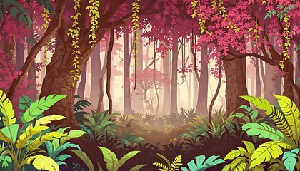 jungle Image, jungle colorful illustration
