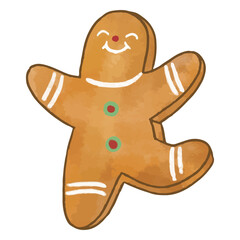 Happy Christmas gingerbread cookie character