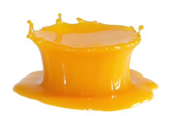 Crown of Juice Orange liquid frozen in a splash against an infinite black canvas