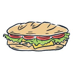 Sandwich with fresh vegetables and cheese