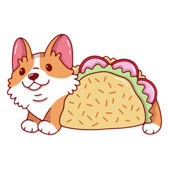 Corgi taco food character
