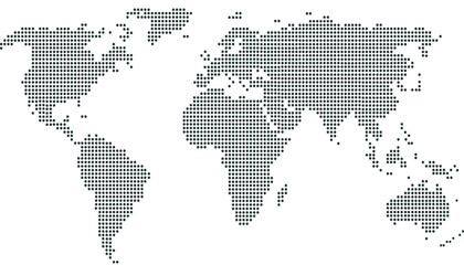 Dotted color world map vector.	