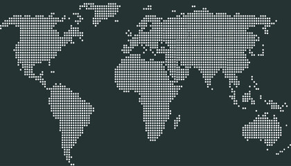 Dotted color world map vector.	