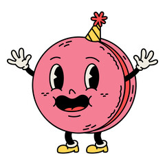 Macaron retro cartoon birthday