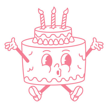 Pink cake filled stroke birthday