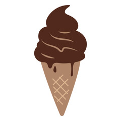 Soft serve flat chocolate