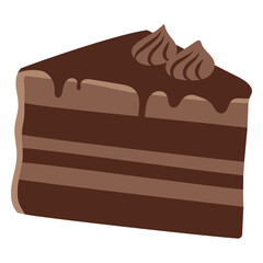 Chocolate flat piece of cake