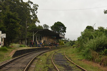 Obraz premium Pattipola Railway Station, Pattipola, Nuwara Eliya, Sri Lanka. The Highest Railway Station in Sri Lanka.