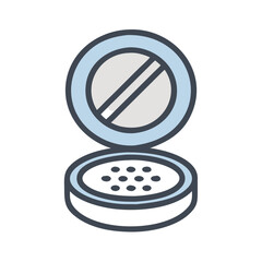 Open Compact Powder – premium Beauty Product Vector illustration

