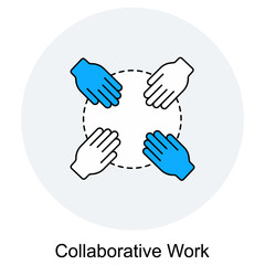 Collaborative Work icon, Stronger Together Unlocking the Power of Collaborative Work, Team Synergy Driving Success Through Collaboration