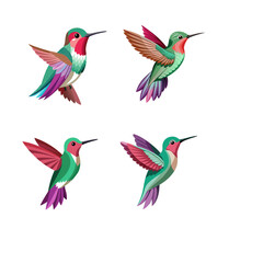 Fototapeta premium set of colorful birds