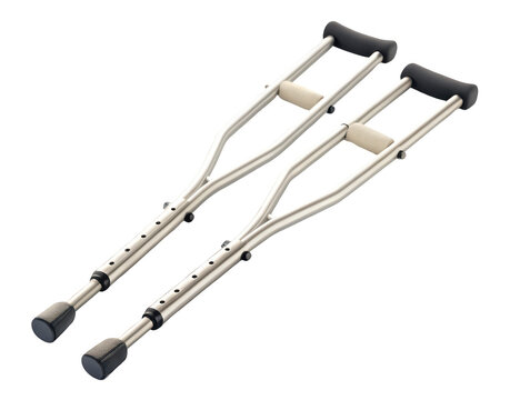 Crutches png walking support aid png medical mobility tool png injured leg support png adjustable crutch pair png recovery equipment png transparent background image