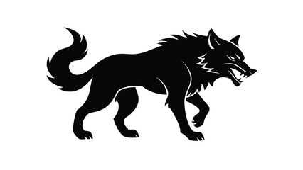 Obraz premium black wolf vector illustration