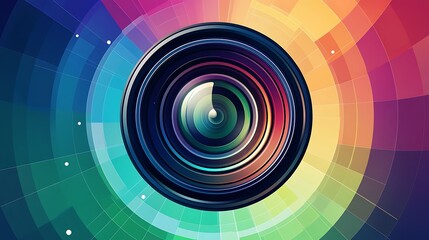 Colorful lens design with vibrant hues.