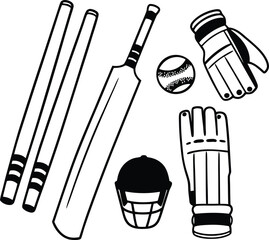 Professional Cricket Equipment Set – Bat, Ball, Stumps, Pads & Gear for Sports and Training Use