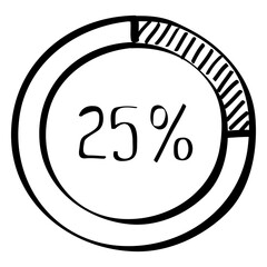 Obraz premium 25 percent doodle chart
