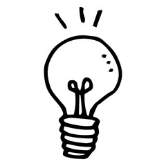 Light bulb doodle icon © Vexels
