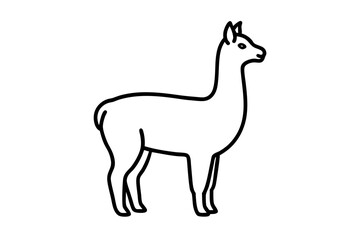 Obraz premium Alpaca Line Drawing Minimalist Art