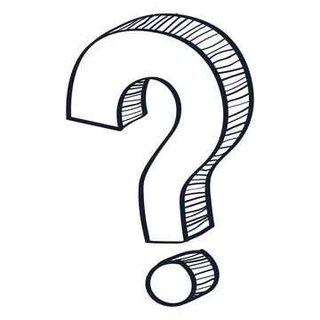 3d question mark doodle question