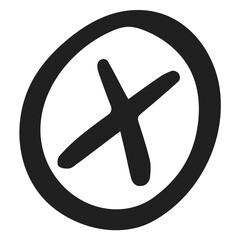Obraz premium Encircled x mark doodle