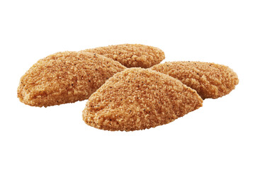 Golden chicken nuggets crispy  tasty on a white background