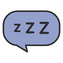 Sleeping speech bubble color stroke