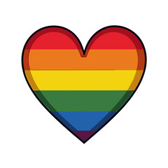 Fototapeta premium Rainbow Heart Symbol Representing LGBTQ+ Pride and Love, Vector Illustration for Social Awareness and Support