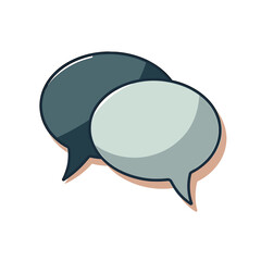 Fototapeta premium Illustration of Two Overlapping Speech Bubbles in Shades of Gray, Representing Communication and Dialogue