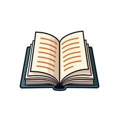 Open Book Illustration with Blank Pages and Dark Blue Cover, Ready for Education and Study